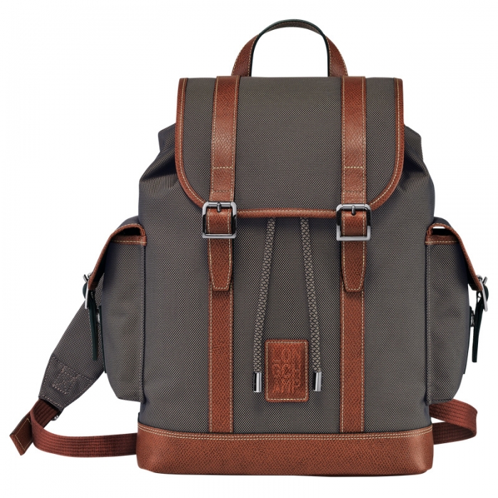 Longchamp Men's Boxford Backpack Brown - Recycled canvas | Brown