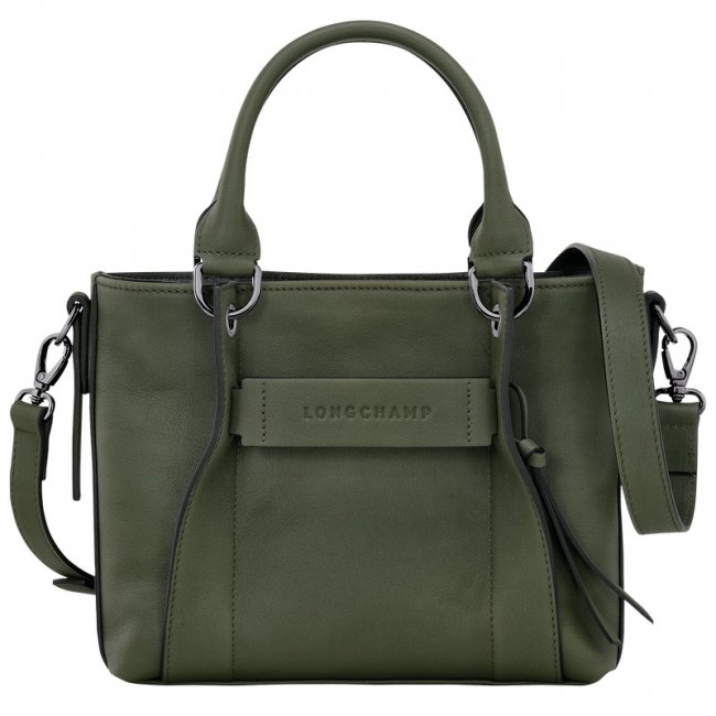 Longchamp Women's 3D S Handbag Khaki - Leather | Khaki
