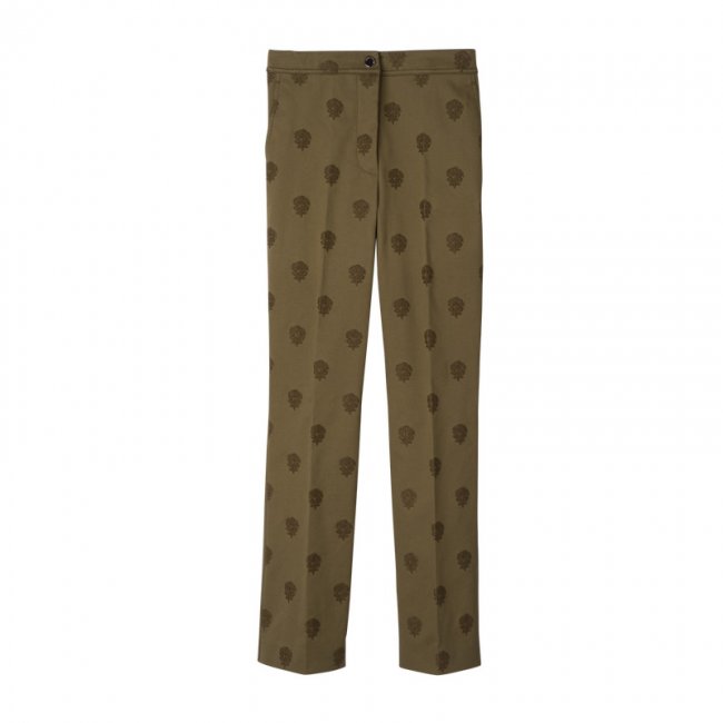 Longchamp Women's Trousers Artichoke - Embroidered gabardine | Artichoke