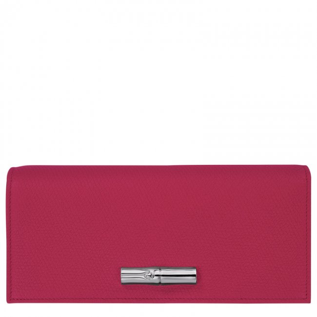 Longchamp Women's Le Roseau Flap wallet Beetroot - Leather | Beetroot