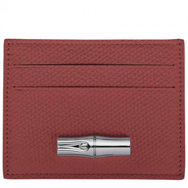 Longchamp Women's Le Roseau Card holder Chestnut - Leather | Chestnut