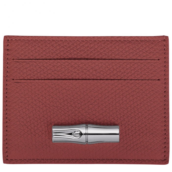 Longchamp Women's Le Roseau Card holder Chestnut - Leather | Chestnut