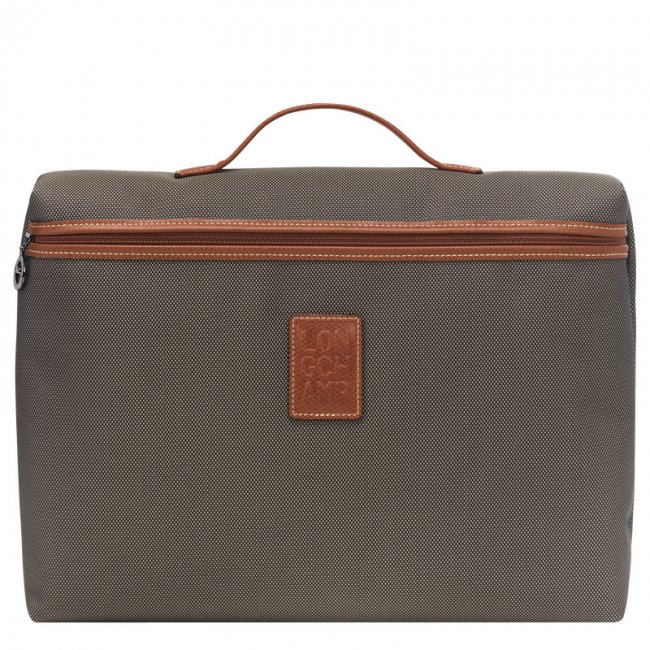 Longchamp Men's Boxford S Briefcase Brown - Recycled canvas | Brown