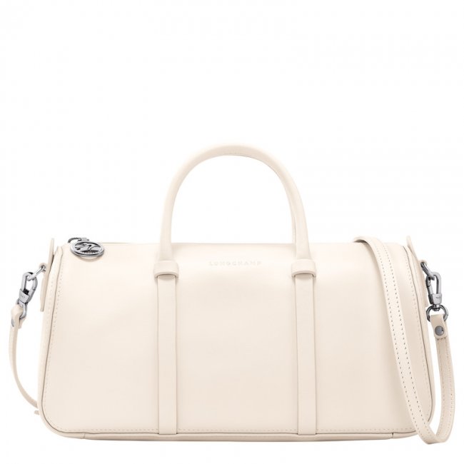 Longchamp Women's Daylong M Handbag Ecru - Leather | Ecru