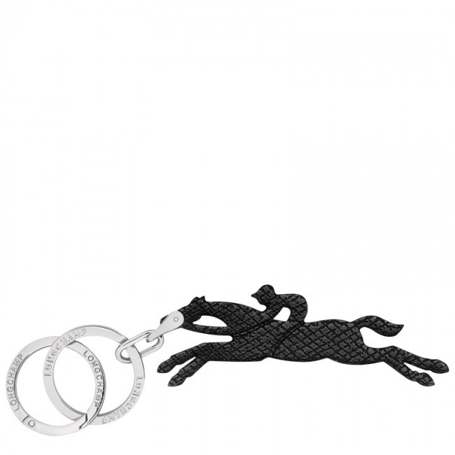 Longchamp Men's Le Pliage Key rings Black - Leather | Black