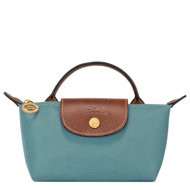 Longchamp Women's Le Pliage Original Pouch with handle Eucalyptus - Recycled canvas | Eucalyptus