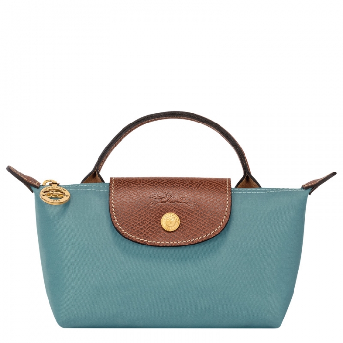 Longchamp Women's Le Pliage Original Pouch with handle Eucalyptus - Recycled canvas | Eucalyptus
