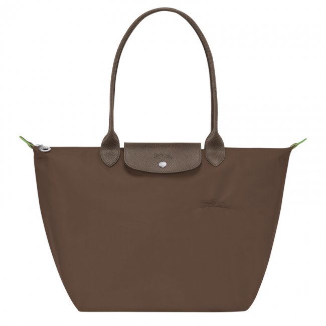 Longchamp Women's Le Pliage Green L Tote bag Terra - Recycled canvas | Terra