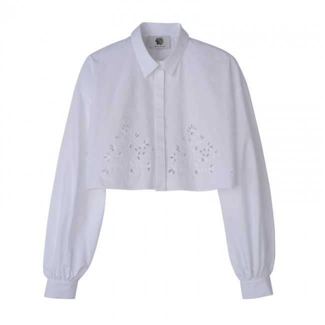 Longchamp Women's Shirt White - Poplin embroidered | White