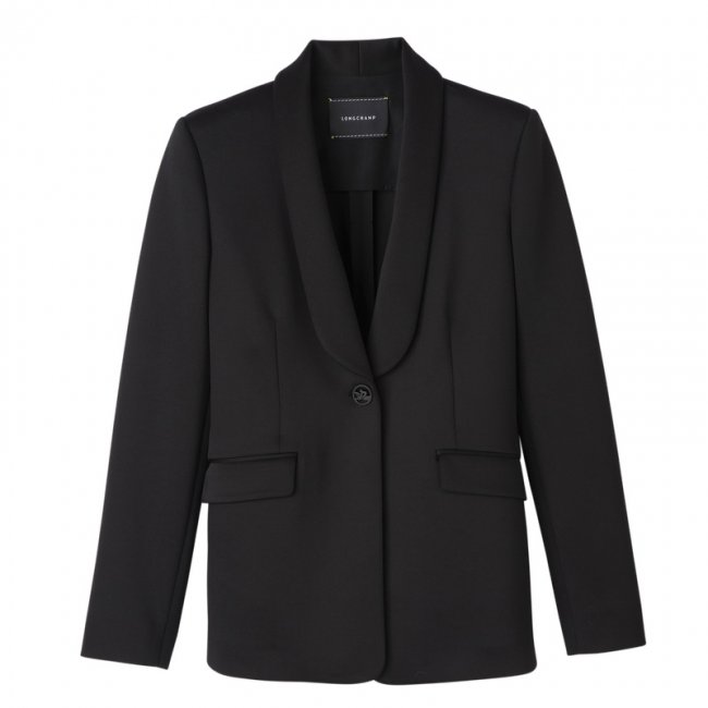 Longchamp Women's Fitted jacket Black - Jersey | Black