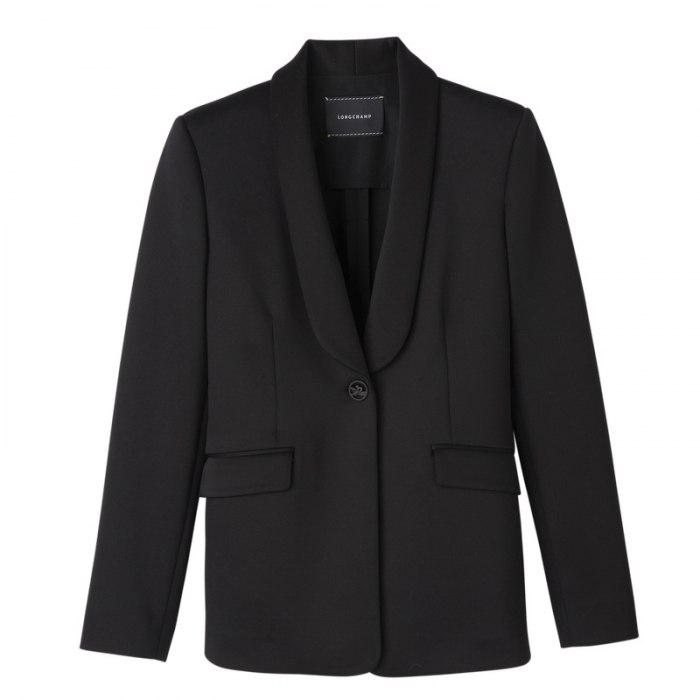 Longchamp Women's Fitted jacket Black - Jersey | Black
