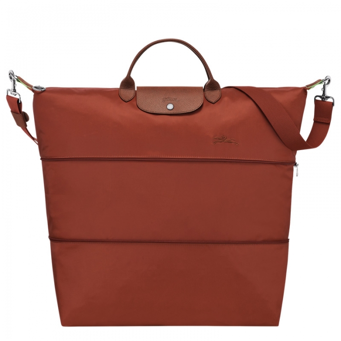 Longchamp Women's Le Pliage Green Travel bag expandable Chestnut - Recycled canvas | Chestnut