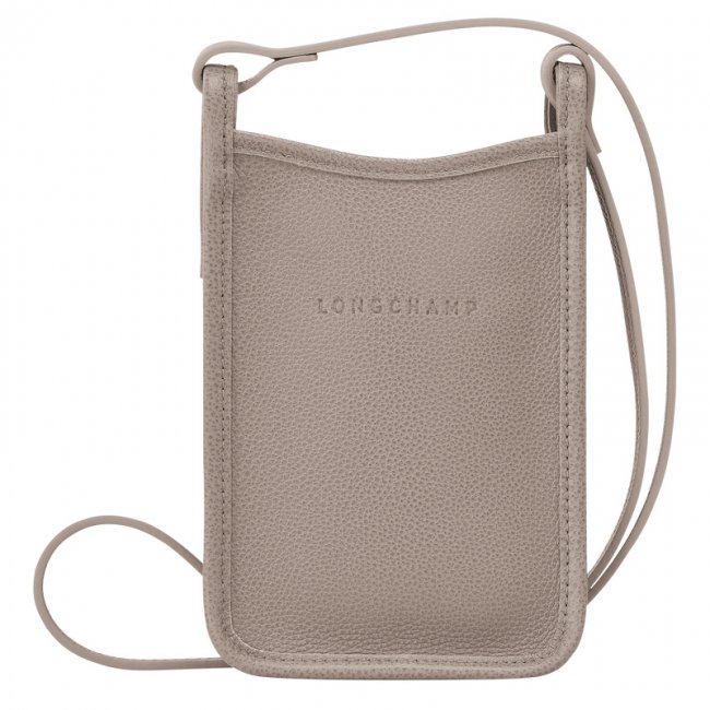 Longchamp Men's Le Foulonné Phone case Turtledove - Leather | Turtledove