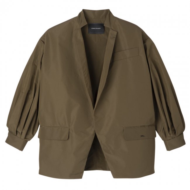 Longchamp Women's Kimono jacket Artichoke - Technical taffeta | Artichoke