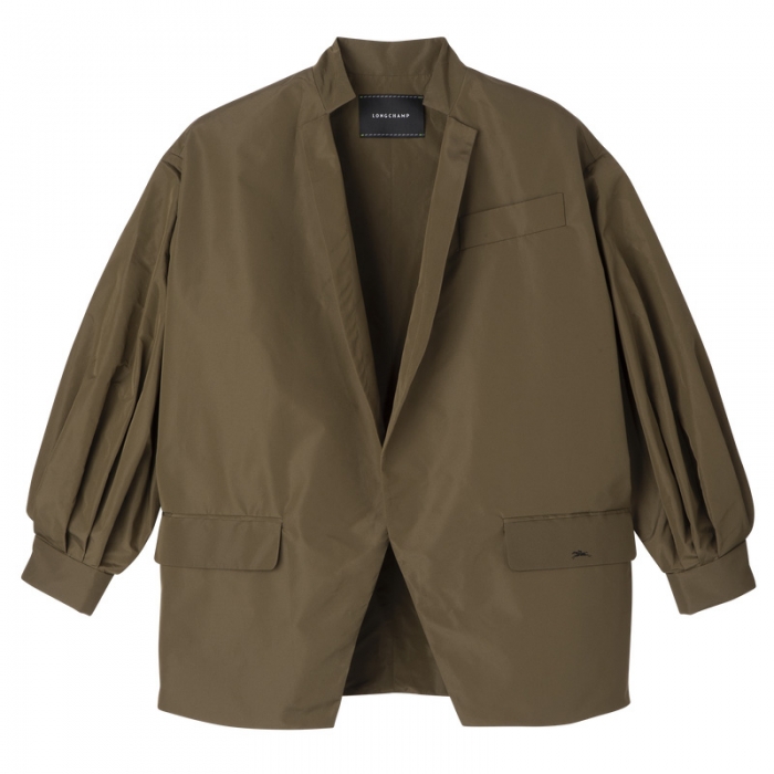 Longchamp Women's Kimono jacket Artichoke - Technical taffeta | Artichoke
