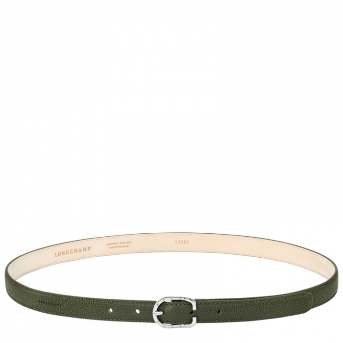 Longchamp Women's Le Foulonné Ladies' belt Khaki - Leather | Khaki