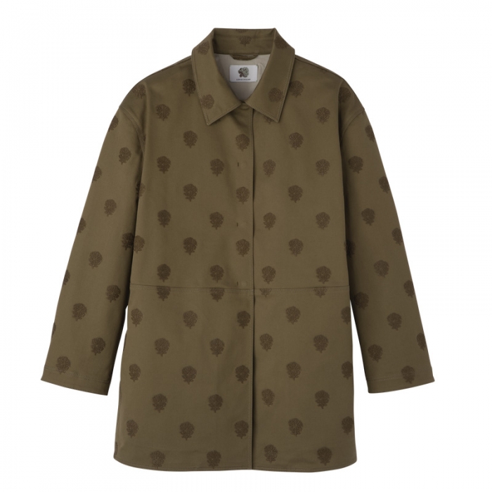 Longchamp Women's Coat Artichoke - Embroidered gabardine | Artichoke