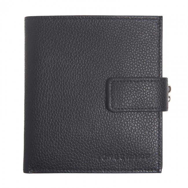 Longchamp Women's Le Foulonné Compact wallet Black - Leather | Black