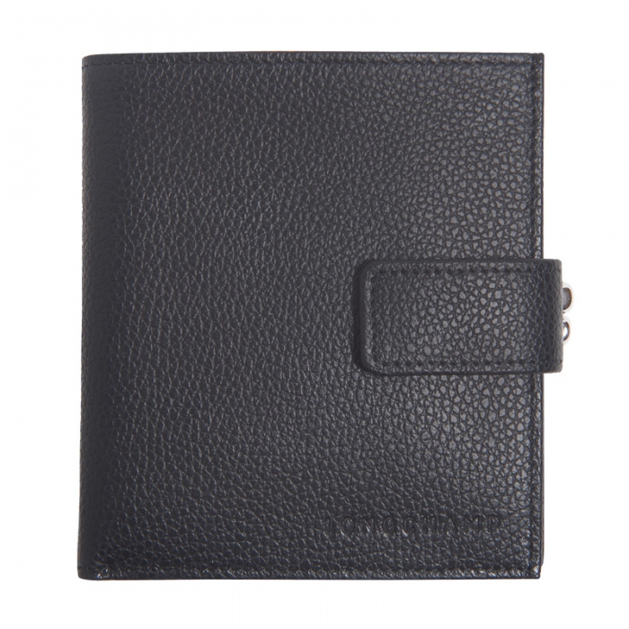 Longchamp Women's Le Foulonné Compact wallet Black - Leather | Black