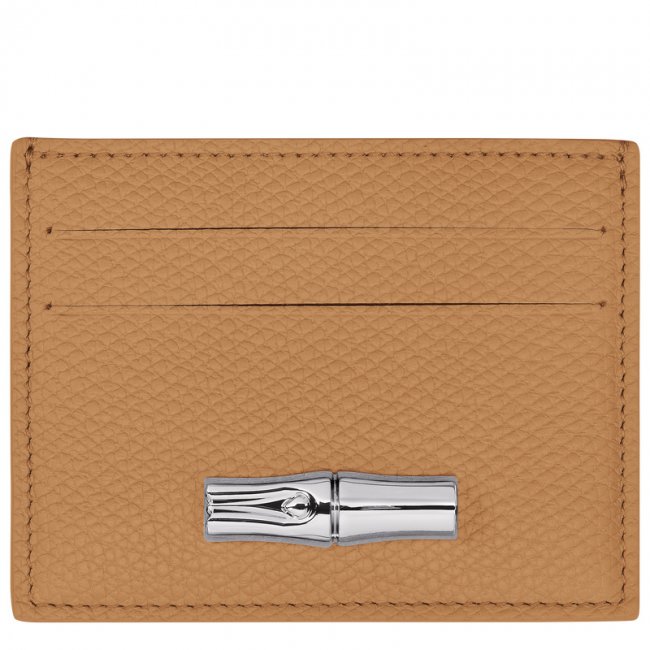 Longchamp Women's Le Roseau Card holder Walnut - Leather | Walnut