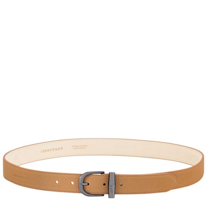 Longchamp Women's Le Roseau Ladies' belt Walnut - Leather | Walnut