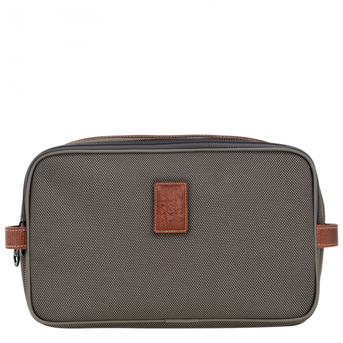 Longchamp Women's Boxford Toiletry case Brown - Recycled canvas | Brown