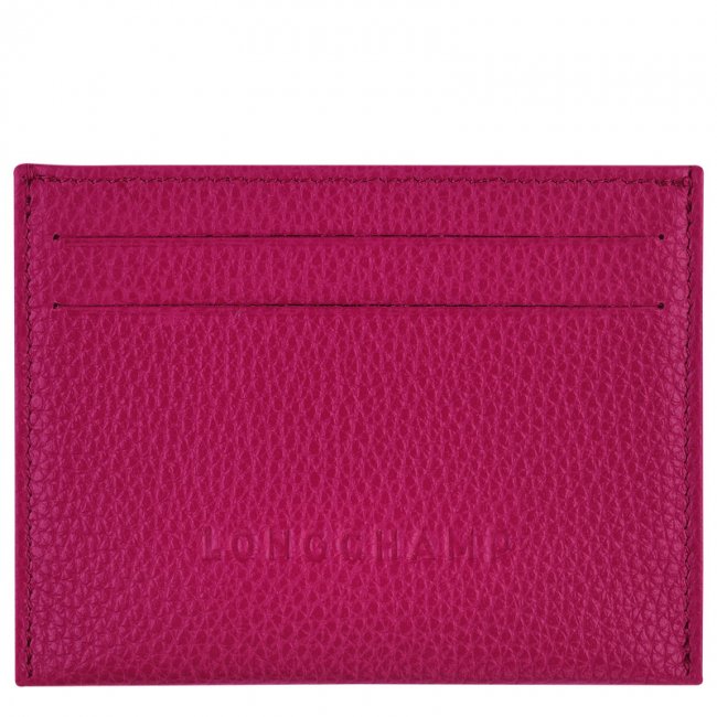 Longchamp Men's Le Foulonné Card holder Beetroot - Leather | Beetroot