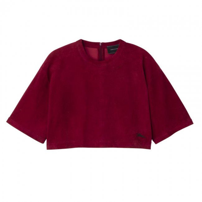 Longchamp Women's Leather crop top Beetroot - Leather | Beetroot