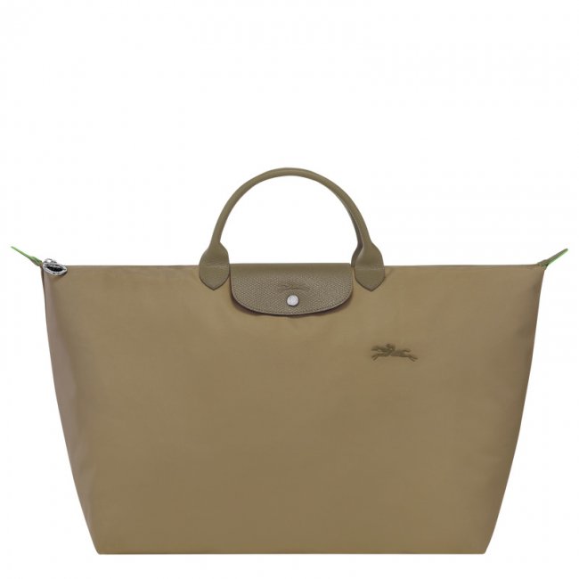 Longchamp Women's Le Pliage Green L Travel bag Artichoke - Recycled canvas | Artichoke