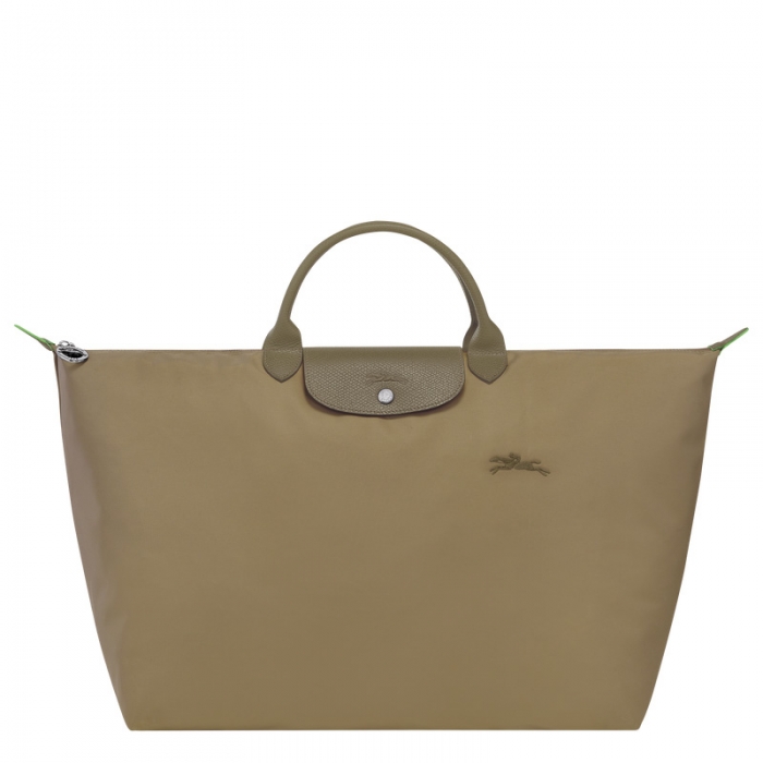 Longchamp Women's Le Pliage Green L Travel bag Artichoke - Recycled canvas | Artichoke