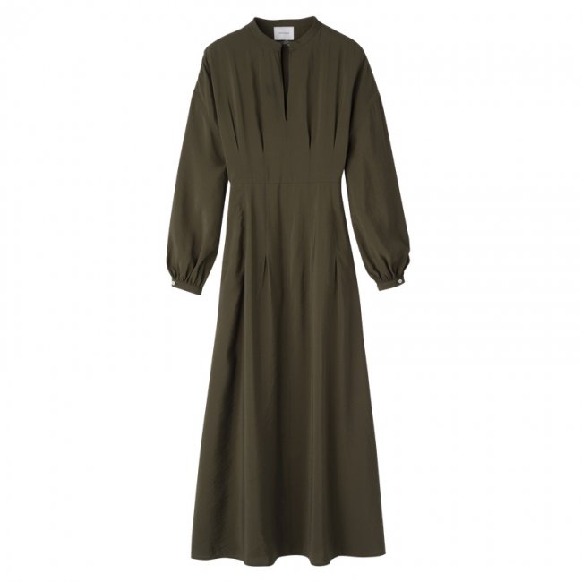 Longchamp Women's Long dress Khaki - Fluid crepe | Khaki