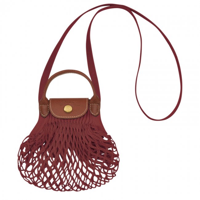 Longchamp Women's Le Pliage Filet XS Mesh bag Mahogany - Canvas | Mahogany