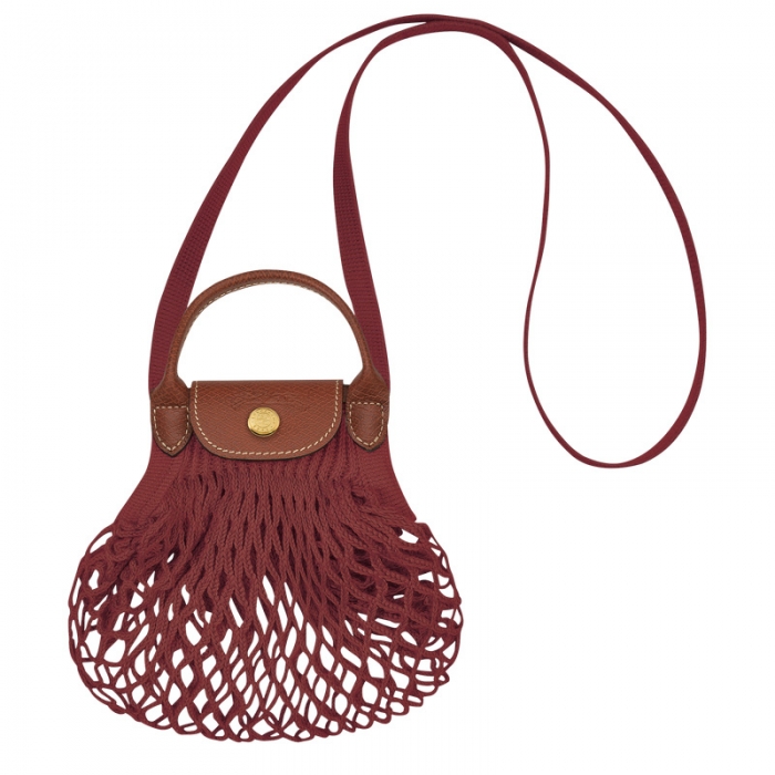 Longchamp Women's Le Pliage Filet XS Mesh bag Mahogany - Canvas | Mahogany