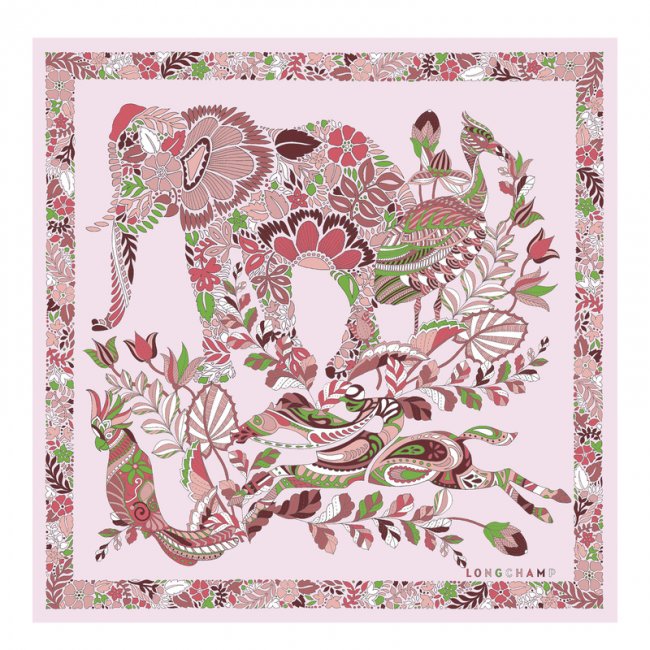 Longchamp Women's Forêt Silk scarf 50 Nude - Silk | Nude