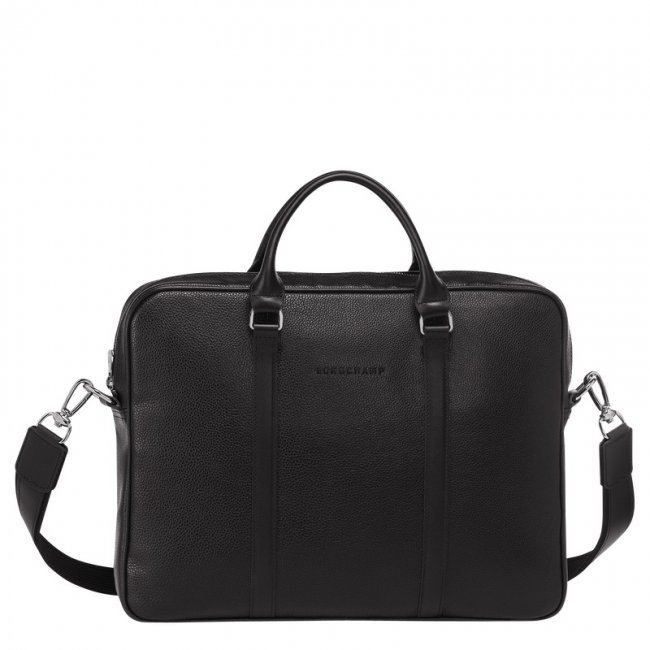 Longchamp Men's Le Foulonné XS Briefcase Black - Leather | Black