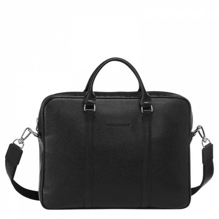 Longchamp Men's Le Foulonné XS Briefcase Black - Leather | Black