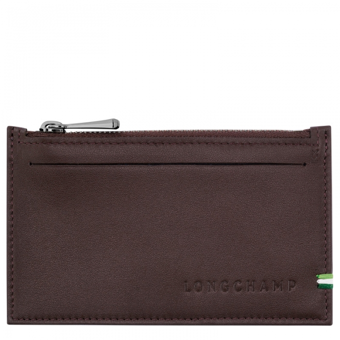 Longchamp Men's sur Seine Coin purse Mocha - Leather | Mocha