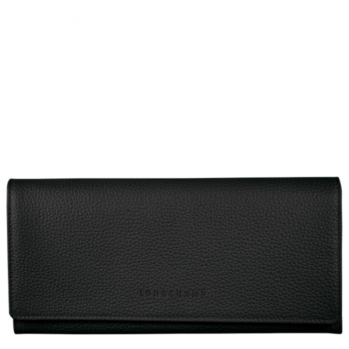 Longchamp Women's Le Foulonné Continental wallet Black - Leather | Black
