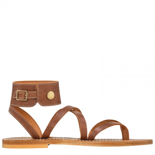 Longchamp Women's x K.Jacques Sandals Brown - Leather | Brown