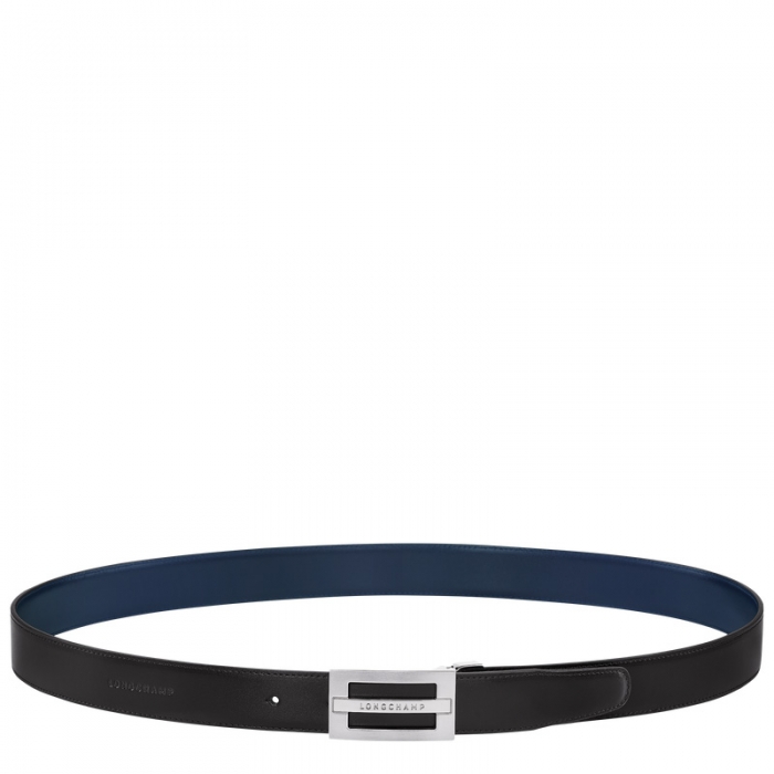 Longchamp Men's Delta Box Black/Navy - Leather | Black/Navy