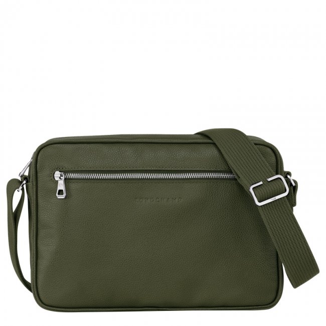 Longchamp Men's Le Foulonné M Camera bag Khaki - Leather | Khaki