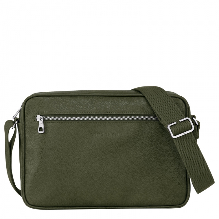Longchamp Men's Le Foulonné M Camera bag Khaki - Leather | Khaki