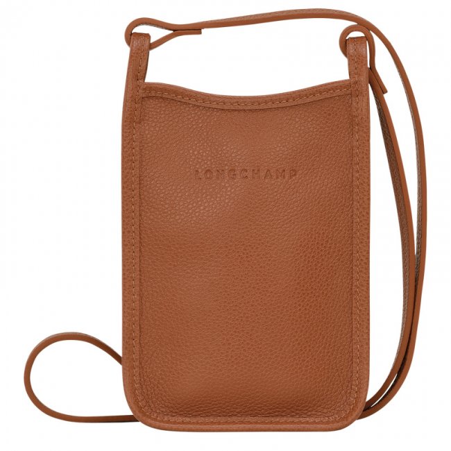 Longchamp Men's Le Foulonné Phone case Caramel - Leather | Caramel