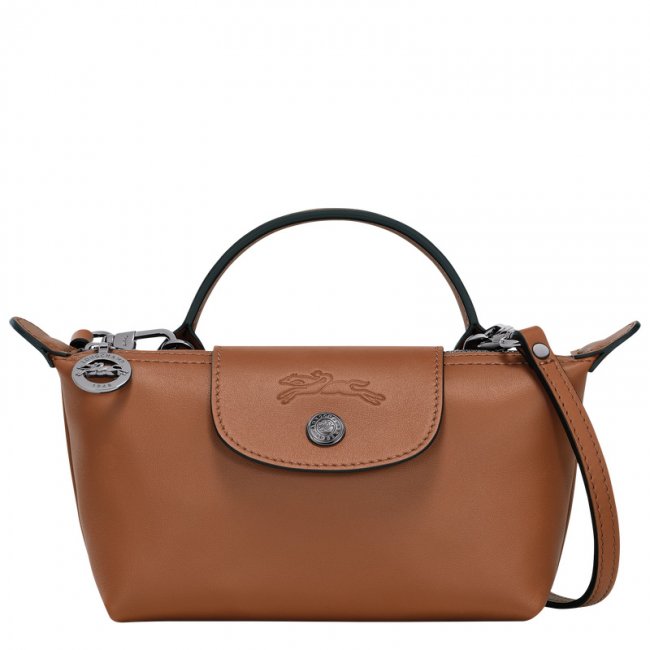 Longchamp Women's Le Pliage Xtra XS Pouch Cognac - Leather | Cognac