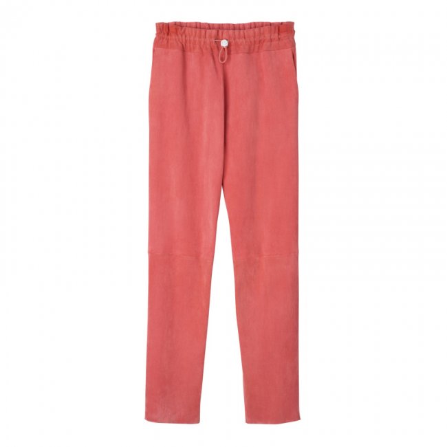 Longchamp Women's Leather straight pants Blush - Leather | Blush