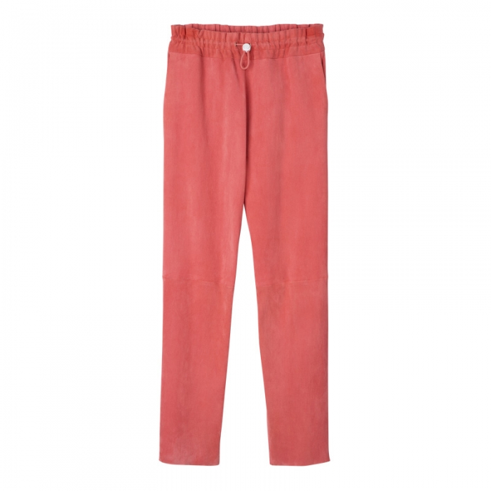 Longchamp Women's Leather straight pants Blush - Leather | Blush