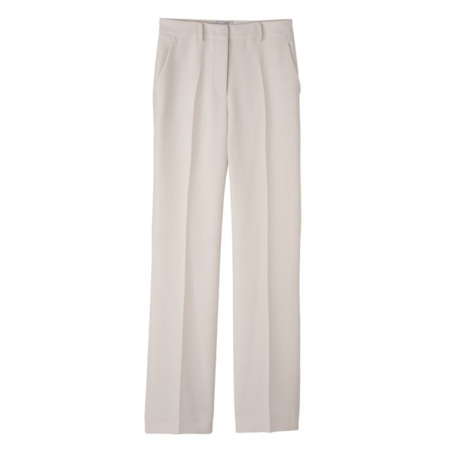 Longchamp Women's Trousers Ecru - Crepe | Ecru