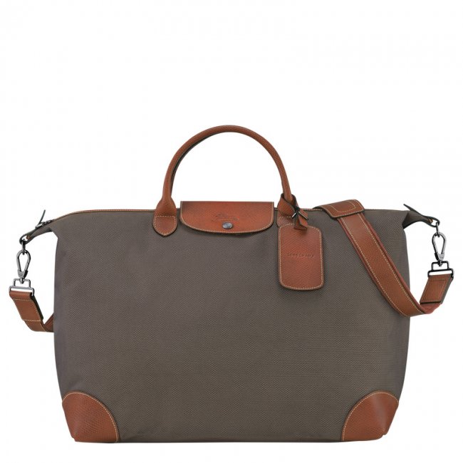 Longchamp Men's Boxford L Travel bag Brown - Recycled canvas | Brown