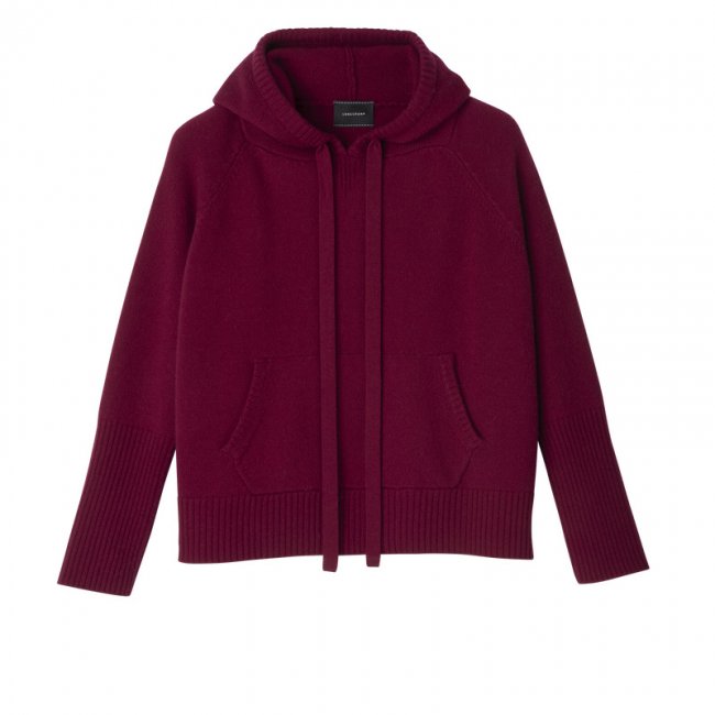 Longchamp Women's Hoodie jumper Beetroot - Knit | Beetroot