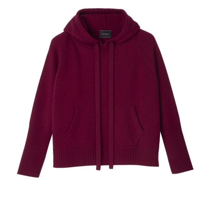Longchamp Women's Hoodie jumper Beetroot - Knit | Beetroot